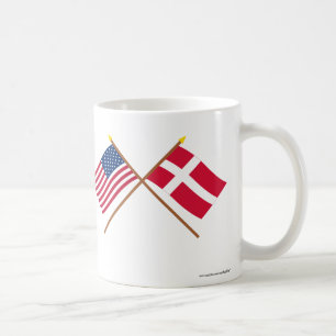 Mug Les USA et drapeaux croisés par Danemark