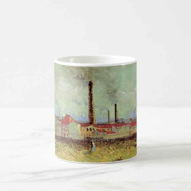 Mug Les usines à Asnieres par Vincent van Gogh (Centre)