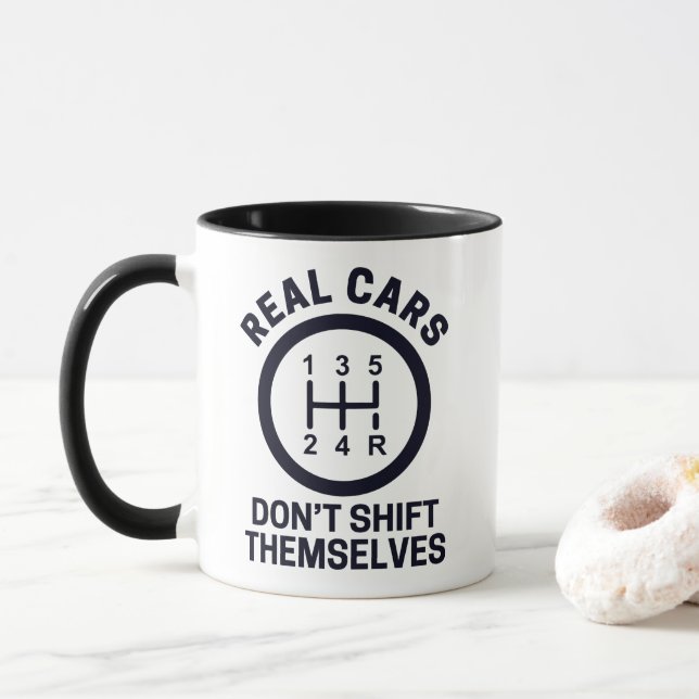 Mug Les voitures réelles ne se déplacent pas tête d'éq (Avec donut)