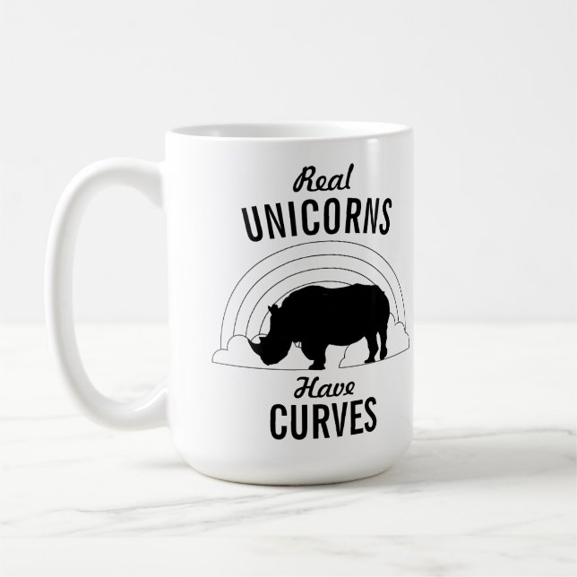 Mug Les vraies licornes ont des courbes drôles (Gauche)