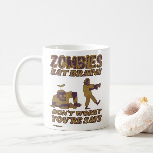 MUG LES ZOMBIES MANGENT DES CERVEAUX NE S'INQUIÈTENT P (Avec donut)