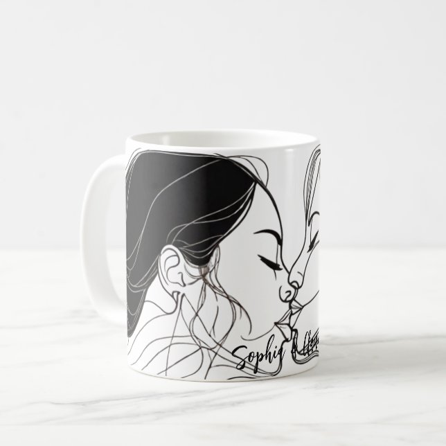 Mug Lesbian Kiss Elegant Couple (Devant gauche)