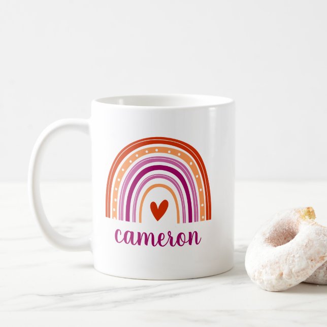 Mug Lesbian Rainbow Personnalisé (Avec donut)
