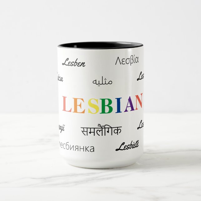 Mug Lesbienne - Beaucoup De Langue; Tout Amour (Centre)