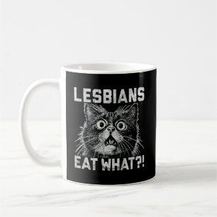 Mug Lesbiennes Mangent Quoi?! Chat Choqué LGBTQ+ Drôle