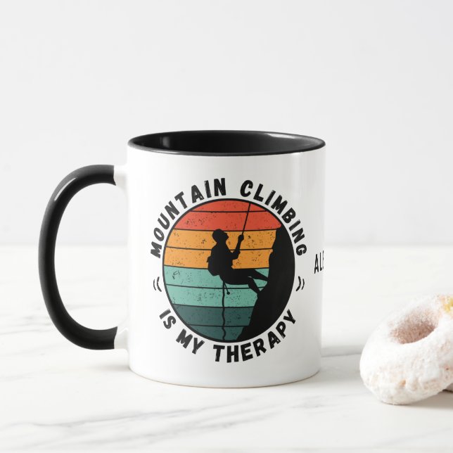 Mug L'Escalade de montagne est ma thérapie (Avec donut)