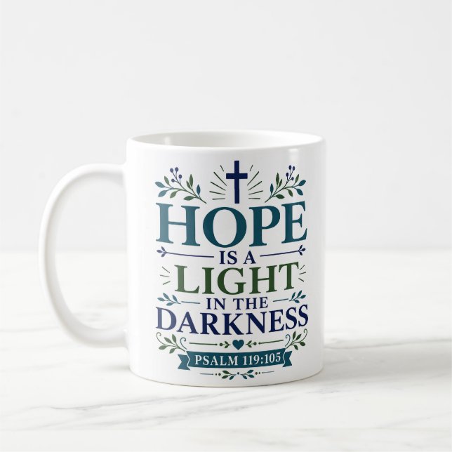 Mug L'espérance est une lumière dans les ténèbres Foi  (Gauche)