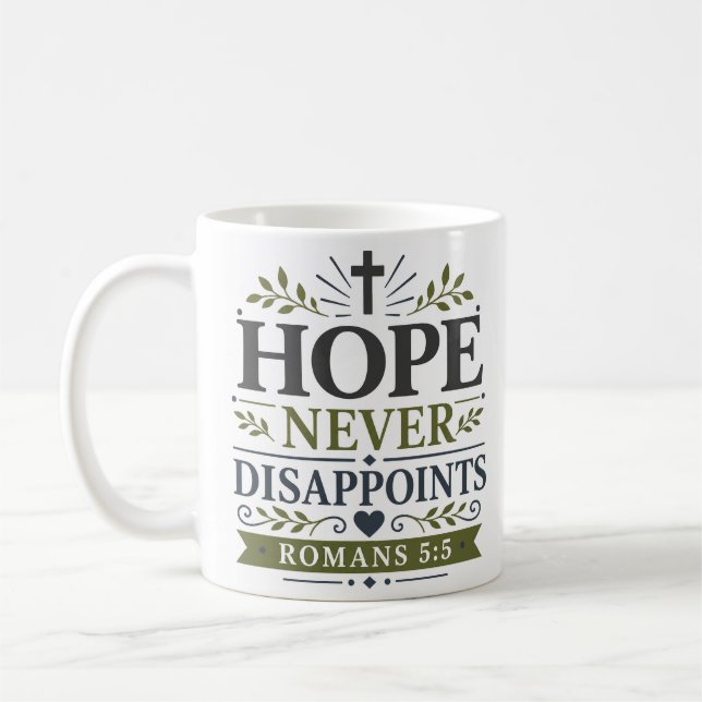 Mug L'espérance ne déçoit jamais Citation de vérité bi (Gauche)