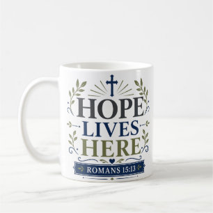 Mug L'espérance vit ici quotidiennement dévotion de fo