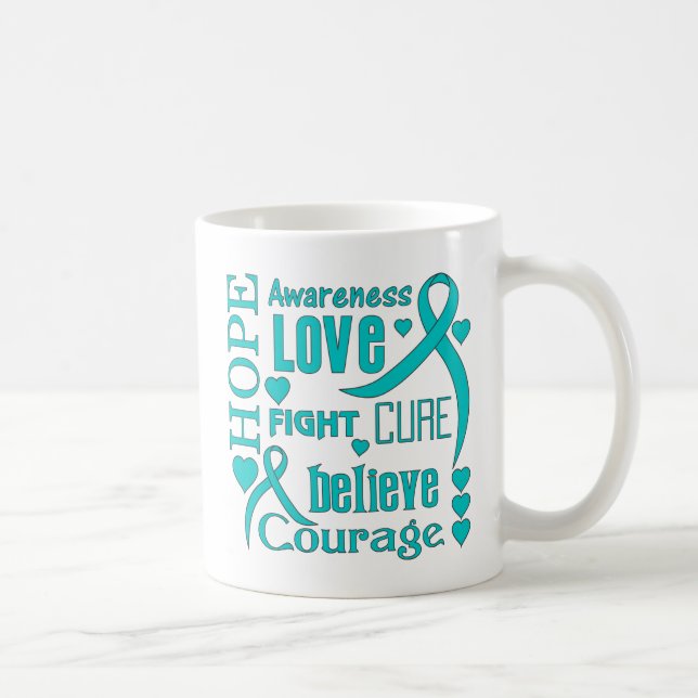 Mug L'espoir de Cancer ovarien exprime le collage (Droite)