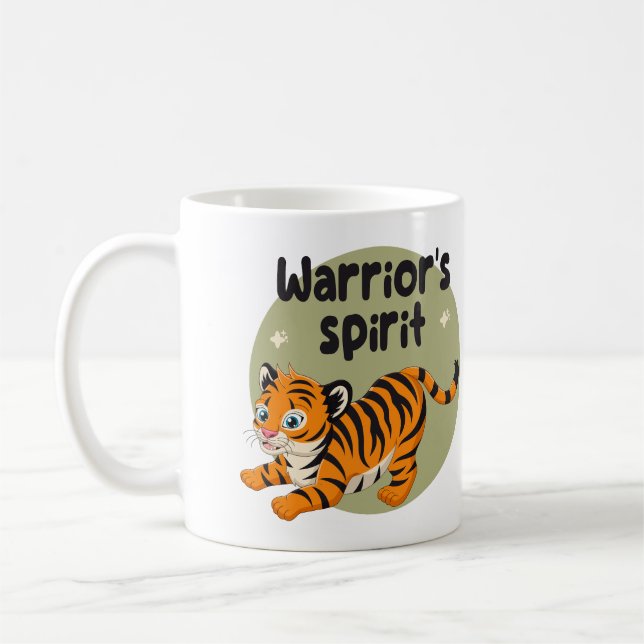 Mug L'esprit du guerrier Kawaii mignon bébé tigre oran (Gauche)