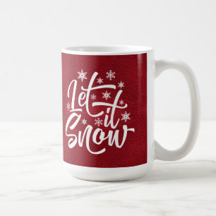 Mug Let It Snow Christmas Typographie Rouge/Blanc ID95