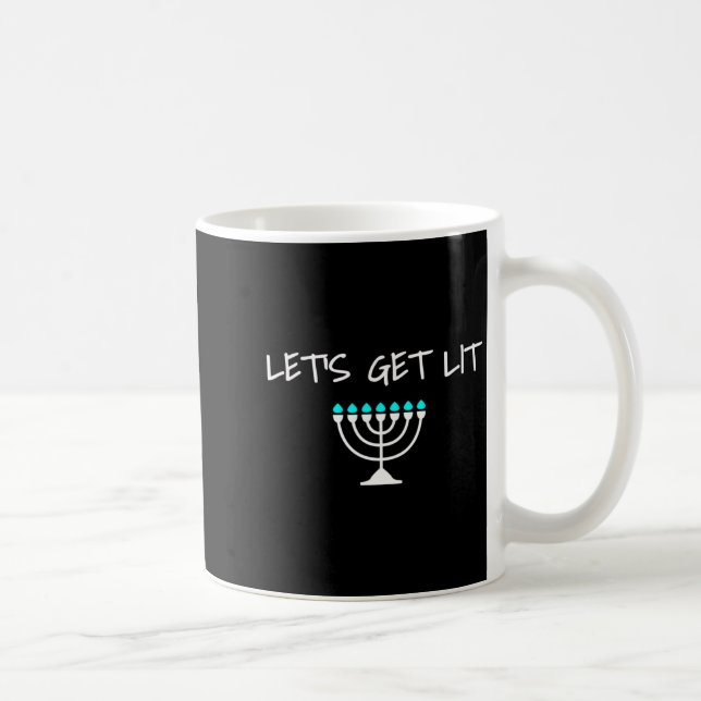 Mug Let S Get Lit Jewish Hanukkah Menorah Chanukkah  (Droite)