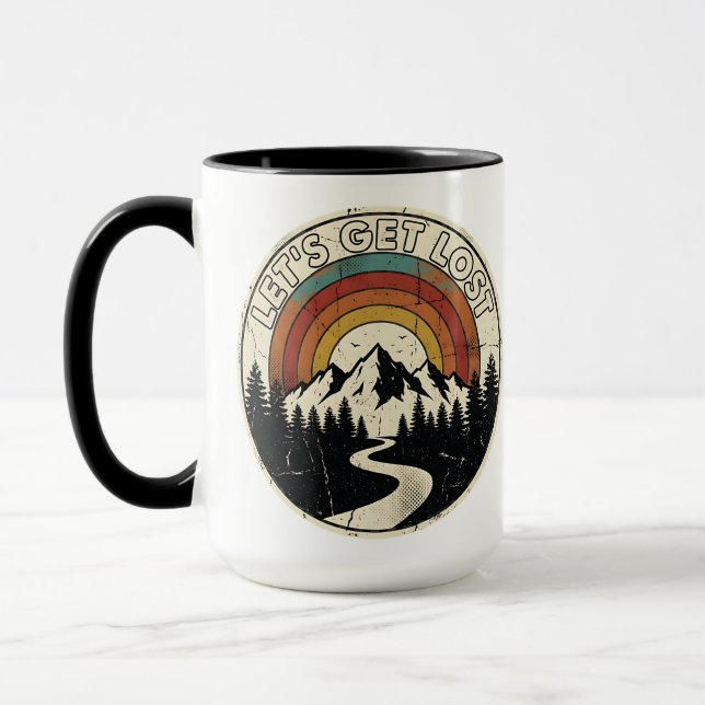 Mug Let’s Get Lost Retro Mountain Adventure Outdoor (Gauche)