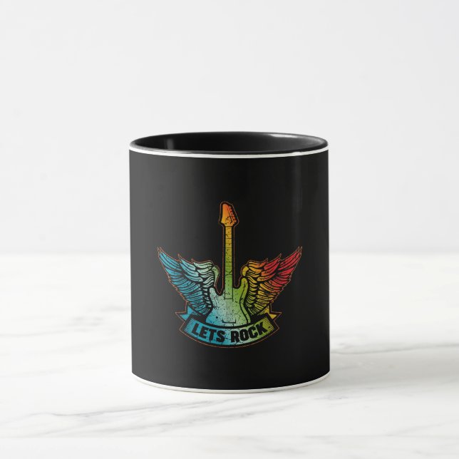 Mug Let’s Rock Legend Rock And Roll Music Guitar (Centre)