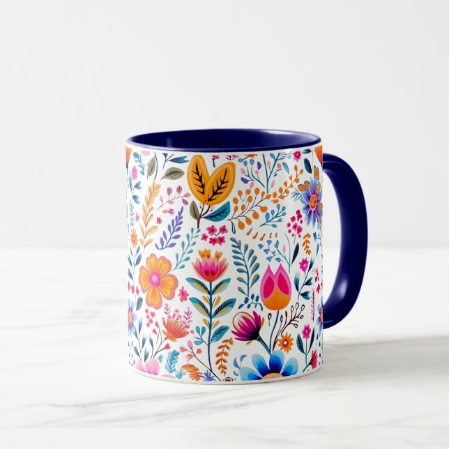 Mug L'été fleurit 15 oz (Devant droit)