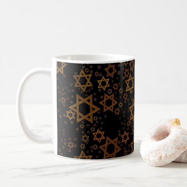 Mug L'étoile artistique de David thème Hanukkah de Sli (Avec donut)