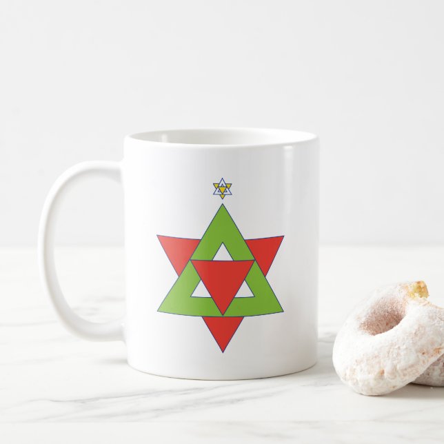 Mug L'étoile de David Arbre de Noël (Avec donut)