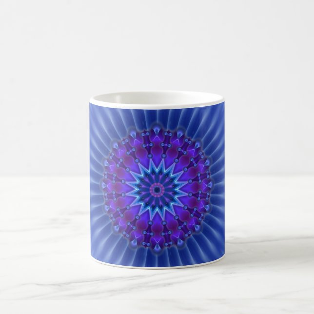 Mug L'étoile Mandala en bleu | fleur royale (Centre)