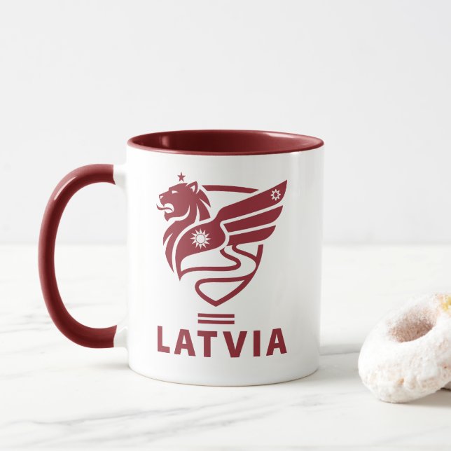 Mug Lettonie État balte Europe du Nord (Avec donut)