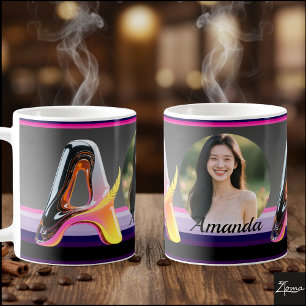 Mug Lettre A Abstraite Néo-Futuriste Brillante