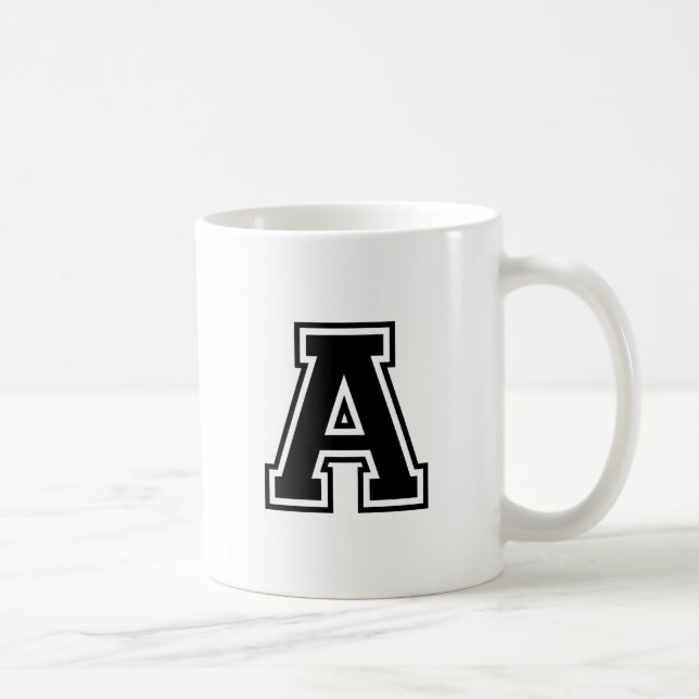 Mug Lettre A, Alphabet Collégial (Droite)