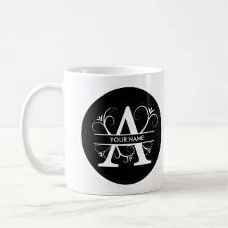 Mug Lettre A - Monogramme noir et blanc