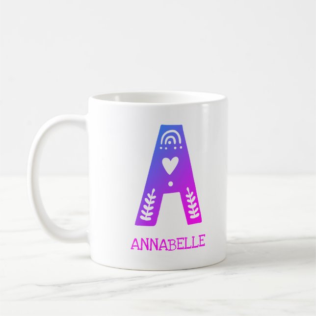 Mug Lettre A Nom Monogramme Enfants (Gauche)