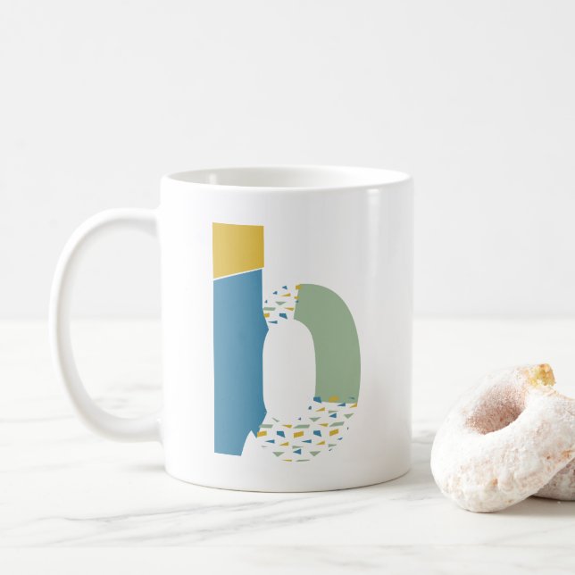Mug Lettre Abstraite moderne B Monogramme initial (Avec donut)