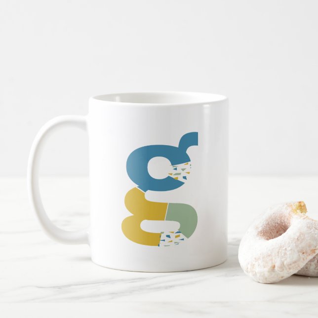 Mug Lettre Abstraite moderne G Monogramme initial (Avec donut)