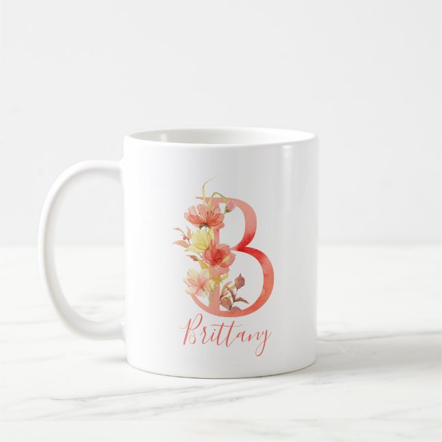 Mug LETTRE AQUATICOLE PEU Rose "B" (Gauche)