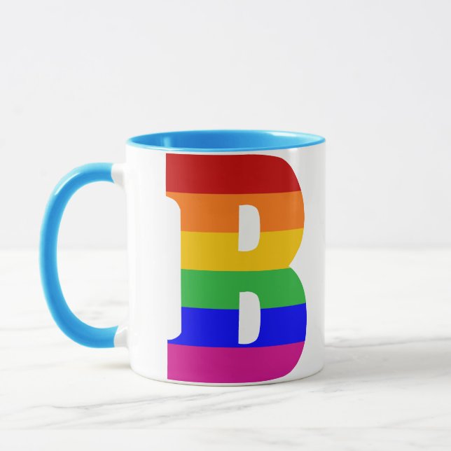 Mug Lettre arc-en-ciel B (Gauche)