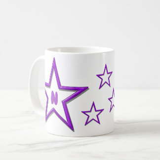 Mug - Lettre aux étoiles violettes