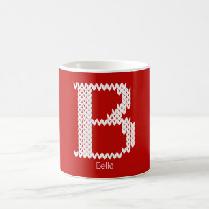 Mug Lettre B de l'alphabet tricoté cosy