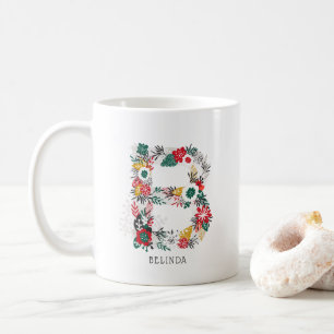 Mug Lettre B   LETTRE FLEURIE Whimsical Monogramme I M