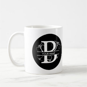 Mug Lettre B - Monogramme noir et blanc