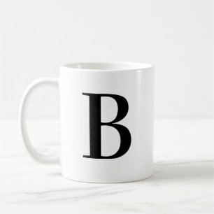 Mug Lettre B Monogramme Noir Personnalisée