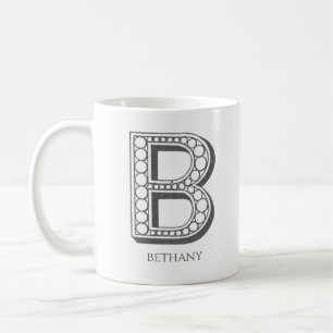 Mug Lettre B Monogramme Nom moderne
