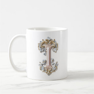 Mug Lettre Baroque 'I' pour une Princesse du Café
