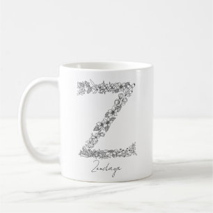 Mug LETTRE BLANCHE MOYENNE BOtanique FLEUVE NOIRE Z