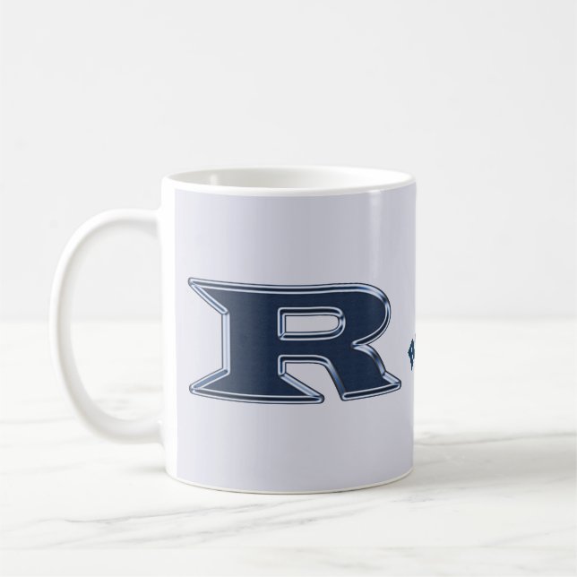 Mug LETTRE Bleue DE LA Marine AUTOMATIQUE R MONogramme (Gauche)