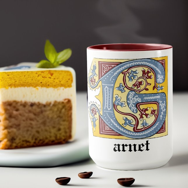 MUG LETTRE BLEUE ET ROUGE MOYENNE G ÉCLAIRÉE (Créateur téléchargé)