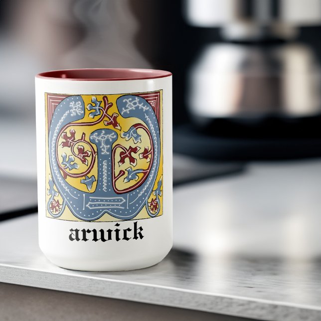 Mug LETTRE BLEUE ET ROUGE MOYENNE W Illuminée (Créateur téléchargé)
