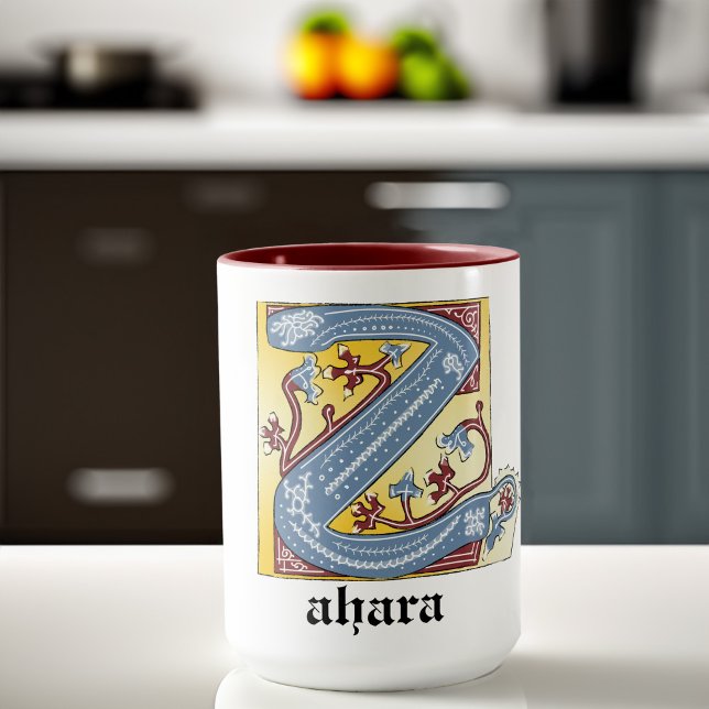 MUG LETTRE BLEUE ET ROUGE MOYENNE Z ÉCLAIRÉE (Créateur téléchargé)
