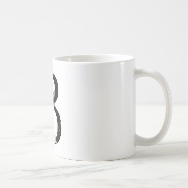 Mug Lettre botanique 'B', art de monogramme inspiré de (Droite)