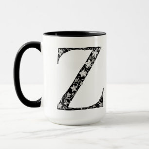 Mug Lettre botanique Z Mug, Art d'Elizabeth Sampson