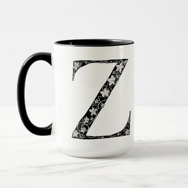 Mug Lettre botanique Z Mug, Art d'Elizabeth Sampson (Gauche)