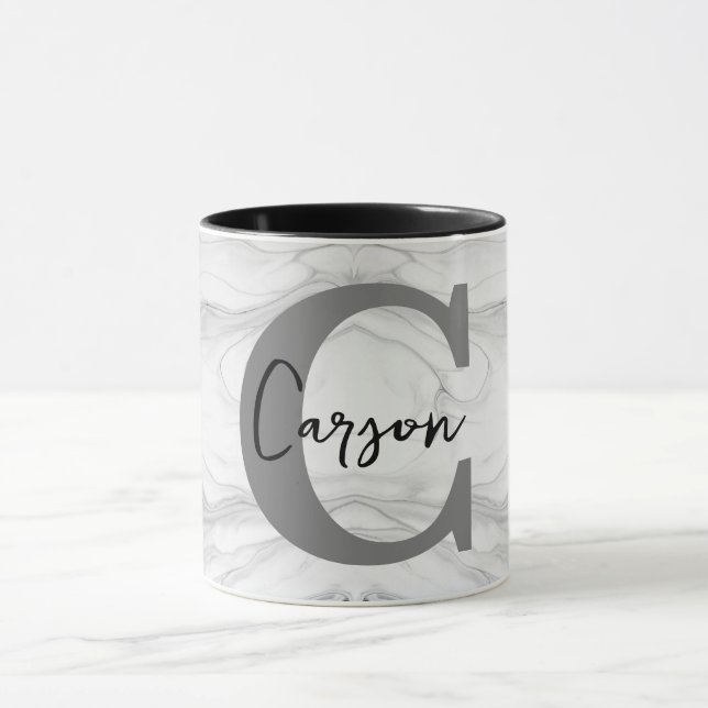 Mug Lettre C en marbre moderne et classique en monogra (Centre)