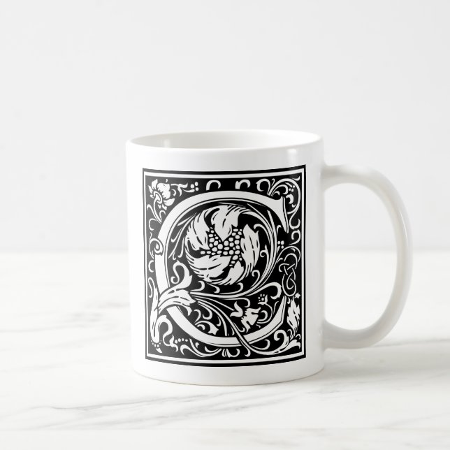 Mug Lettre C Monogramme médiéval Art Nouveau (Droite)