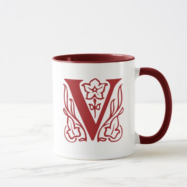 Mug Lettre chic V (Droite)